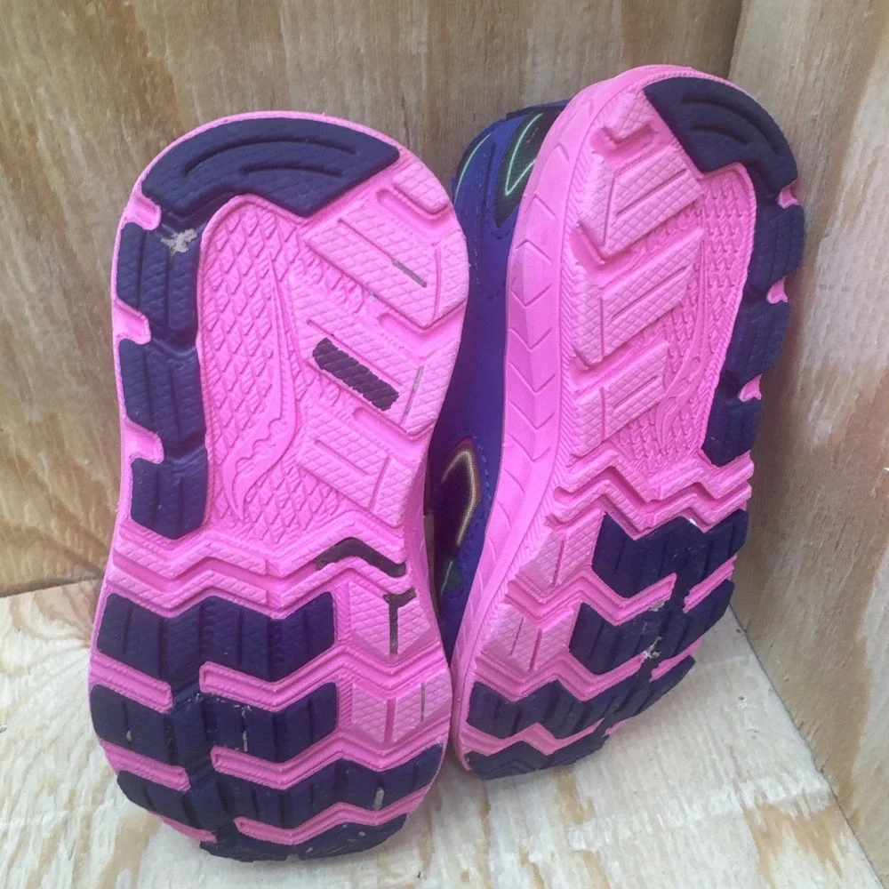 Saucony Kids Ride Running Shoes Size 8M Purple‎ Teal Pink Athletic Sneakers